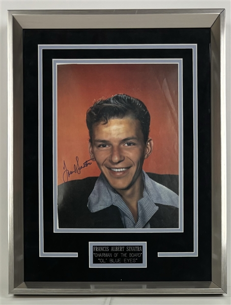 Frank Sinatra Signed 9" x 12" Magazine Photo in Framed Display (PSA/DNA LOA)