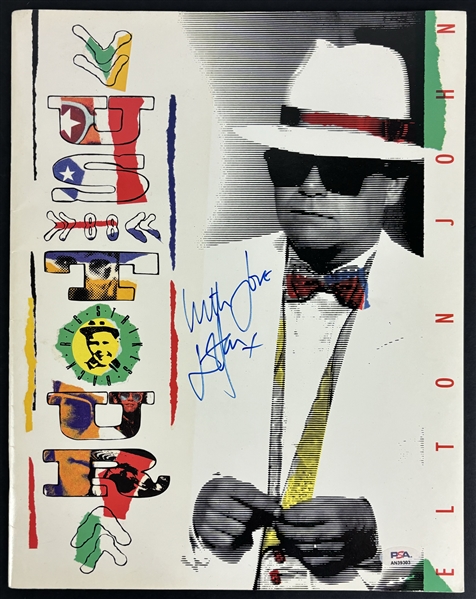 Elton John Signed & Inscribed 1988 US Tour Program (PSA/DNA)