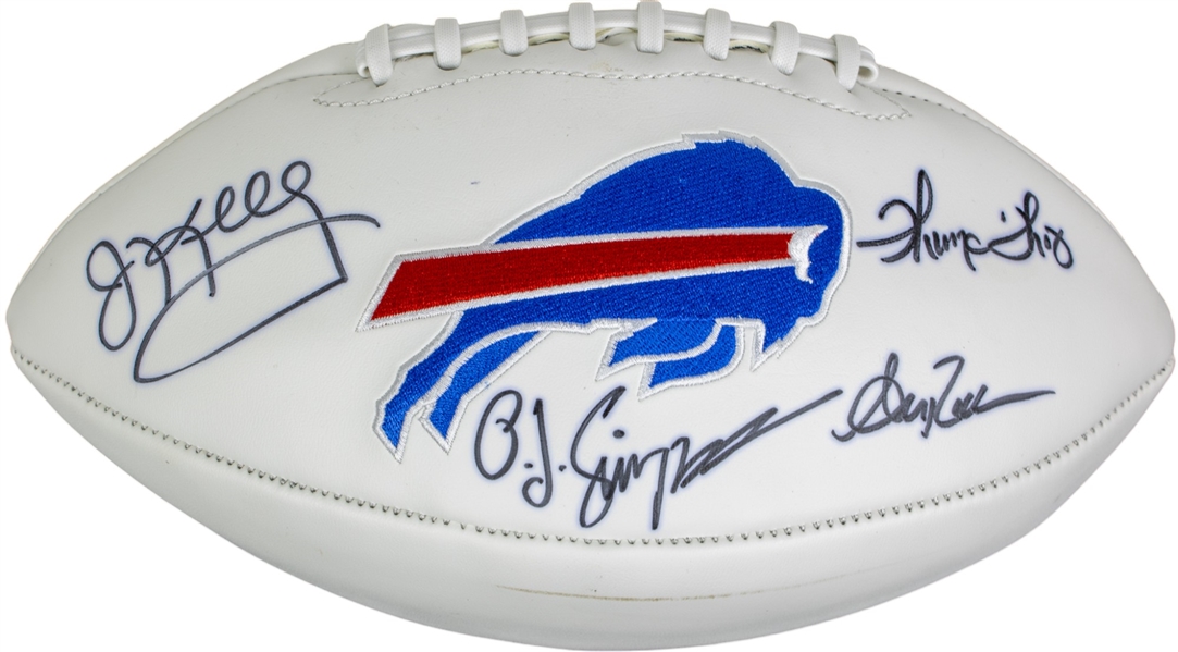 Andre Reed, Jim Kelly, Thurman Thomas, & O.J. Simpson Signed Buffalo Bills Football (Beckett/BAS LOA)(JSA Wit)