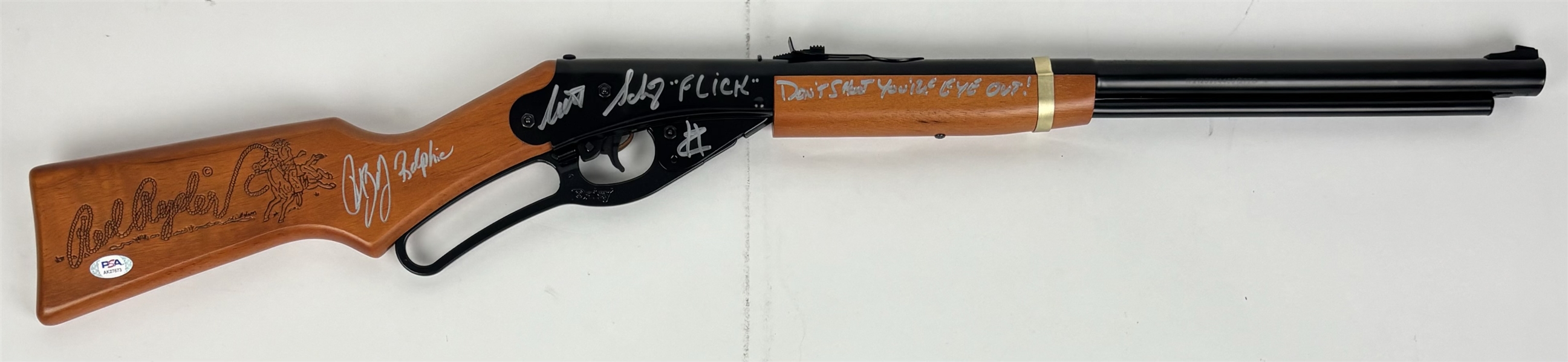 A Christmas Story: Peter Billingsley & Scott Schwartz Signed & Inscribed Red Ryder Toy Gun (PSA/DNA)