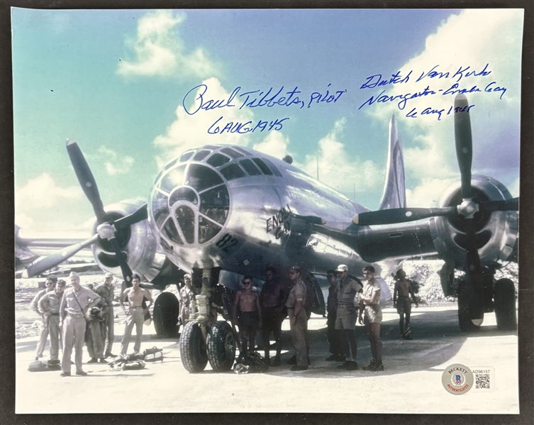 WWII Paul Tibbets & Dutch Van Kirk Signed 8" x 10" Photo (Beckett/BAS)