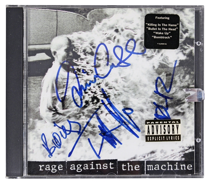 Rage Against the Machine Fully Group Signed Self-Titled CD Insert (4 Sigs)(JSA LOA)