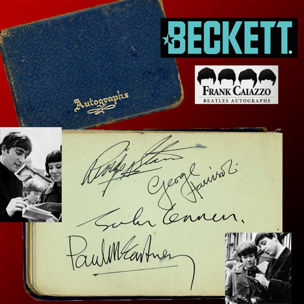 The Beatles Stunning 1963 Vintage Group Signed 4" x 6" Album Page in Original Autograph Book! (Beckett/BAS, Tracks UK, Caiazzo & Epperson/REAL LOAs!)