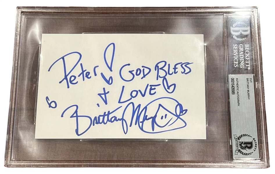 Brittany Murphy Signed & Inscribed 3" x 5" Index Card (Becket/BAS Encapsulated)