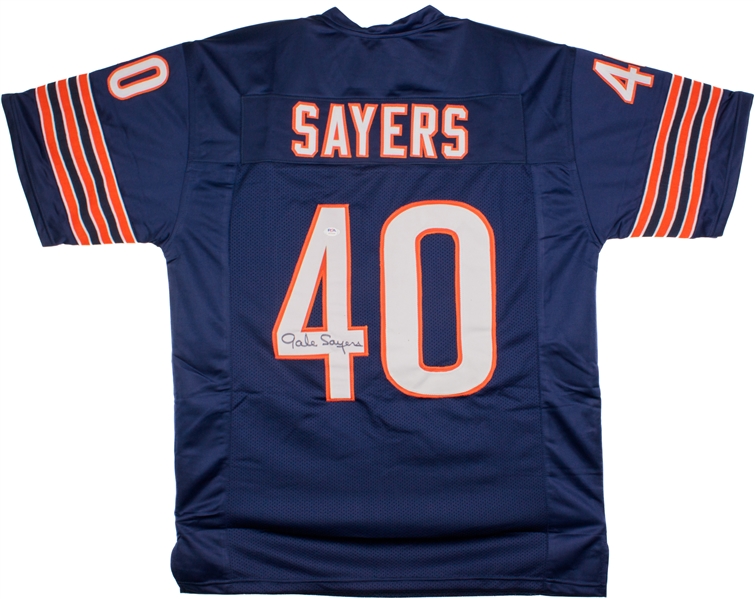 Gale Sayers Signed Navy Blue Prostyle Jersey (PSA/DNA)