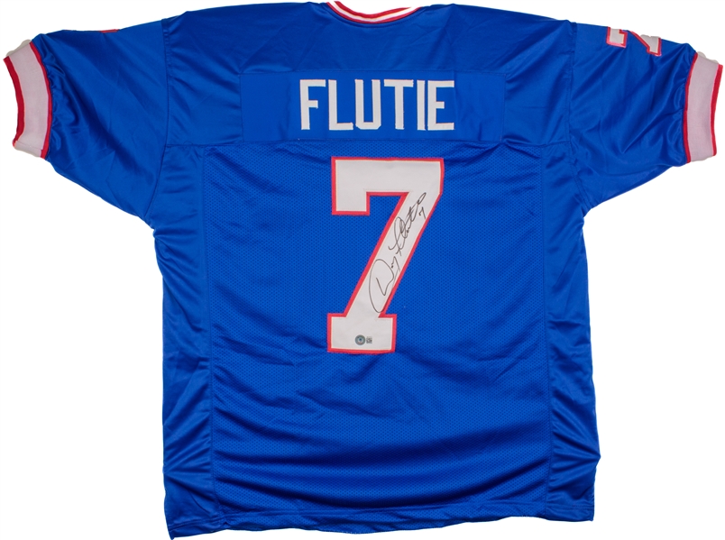 Doug Flutie Signed Blue Prostyle Jersey (Beckett/BAS)