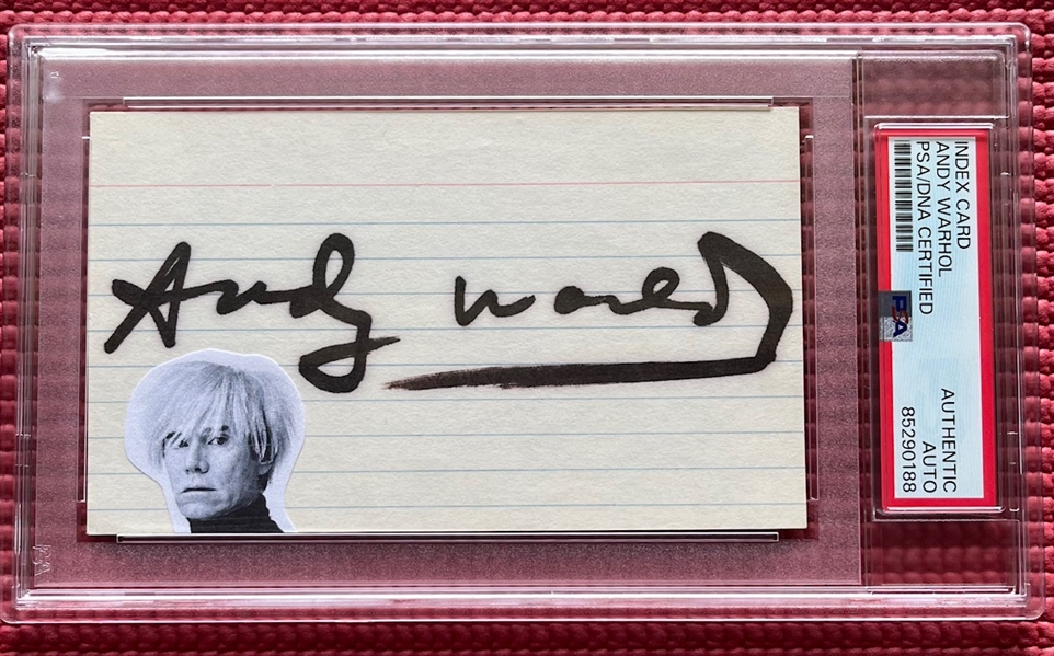 Andy Warhol Signed 3" x 5" Index Card (PSA/DNA Encapsulated)