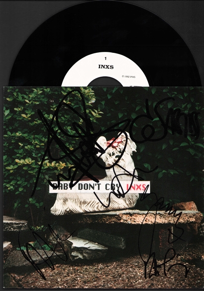 INXS: Group Signed "Baby Dont Cry" 45 RPM (4 Sigs)(Beckett/BAS)