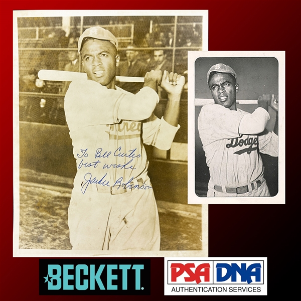 Jackie Robinson Signed 8" x 10" Type III 1947 Bond Bread Pre-Rookie Photograph (PSA/DNA)