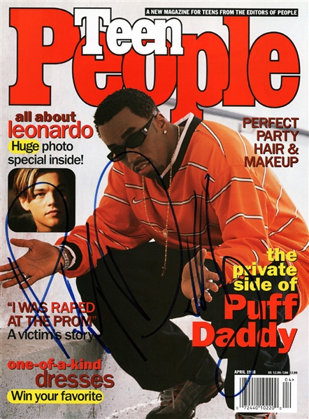 Sean "Puff Daddy" Combs RARE Signed TEEN PEOPLE Magazine Cover (Third Party Guaranteed)