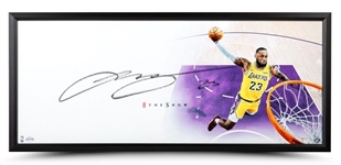 LeBron James Signed 20" x 42" Lakers "The Show" Photograph in Framed Display (UDA)