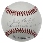 Sandy Koufax Signed LE OML Baseball Inscribed "4X WS Champ 55 59 63 65" (UDA, MLB, Beckett & JSA)