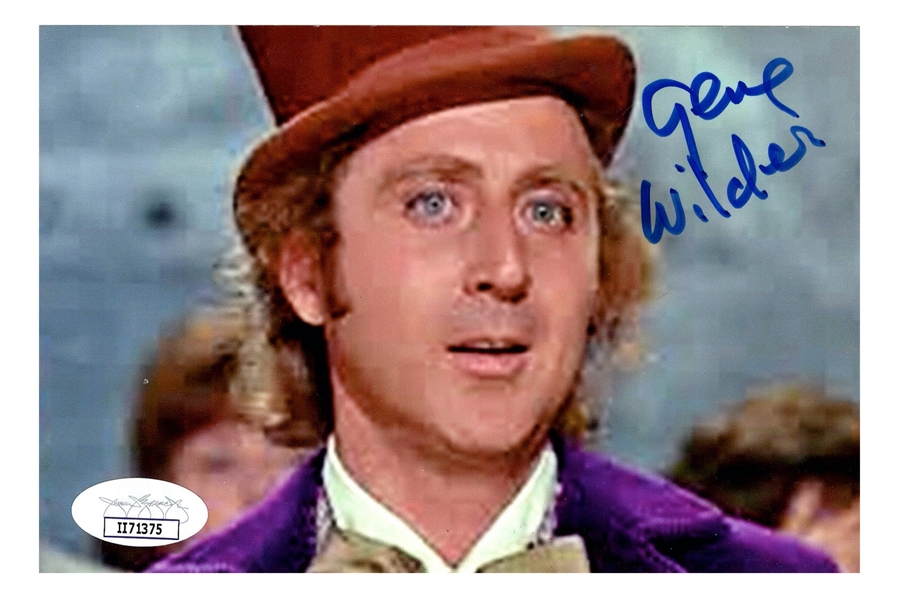 Gene Wilder Signed 4" x 6" Color Photo from Willy Wonka and the Chocolate Factory Movie (JSA)