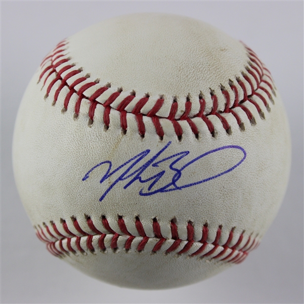 Mookie Betts Game Used & Signed OML Baseball :: Used 6-25-2023 HOU vs. LAD :: Betts Hit by Pitch! (PSA/DNA & MLB Hologram)