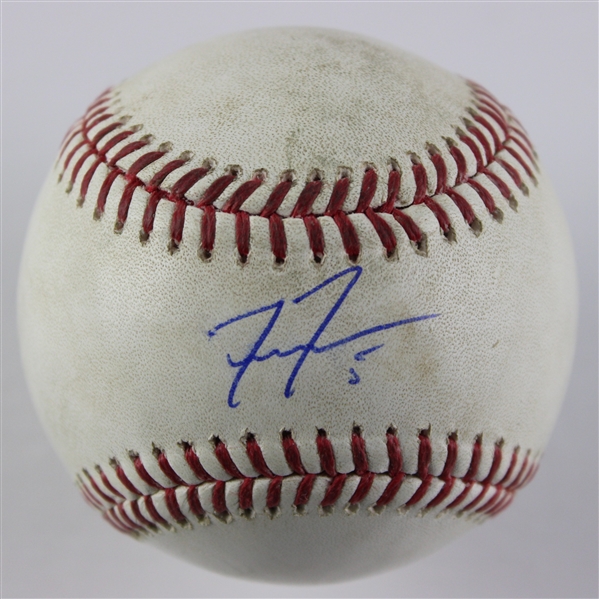 Freddie Freeman Signed & Game Used OML Baseball :: Used 7-28-2023 CIN vs. LAD :: Ball Pitched to Freeman & Hit for Single! (PSA/DNA & MLB Hologram)