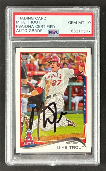 Mike Trout Signed 2014 Topps #1 TC w/ Gem Mint 10 Auto! (PSA/DNA)