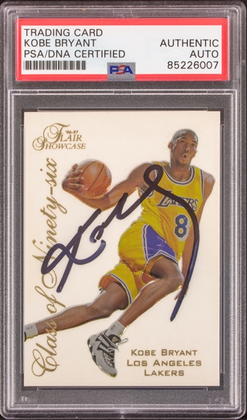 Kobe Bryant Signed 1997 Ltd. Ed. NBA "Class of Ninety-Six" Flair Showcase TC (PSA/DNA)