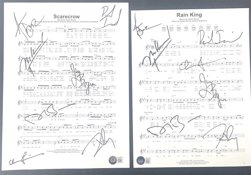  Counting Crows Signed Sheet Music (2/Sets) (7/Sigs Each) (Beckett/BAS)