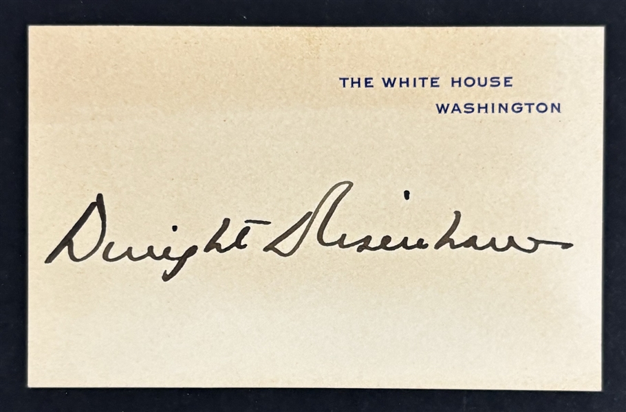 President Dwight D. Eisenhower Rare Near-Mint Signed White House Card (Third Party Guaranteed)