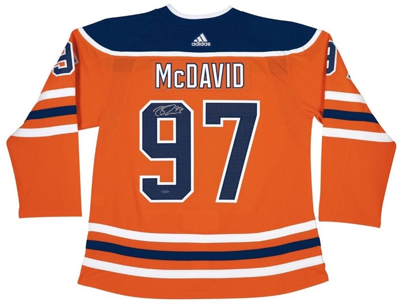 Connor McDavid Signed Orange Edmonton Oilers Authentic Adidas Jersey (UDA)