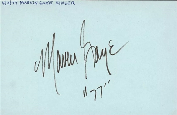 Motown: Marvin Gaye Signed & 1977 Dated Album Page (Third Party Guaranteed)