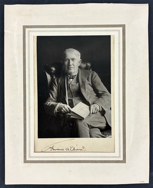 Thomas Edison Superbly Signed 1904 Original Pach Brothers Photograph (Third Party Guaranteed)