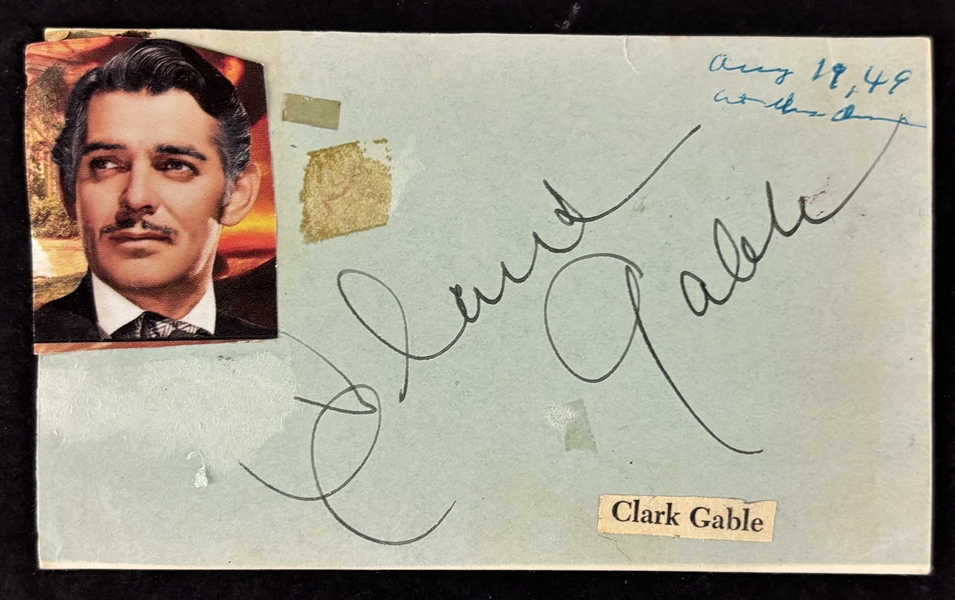 Clark Gable Vintage c. 1949 Signed 3" x 5.5" Album Page (Third Party Guaranteed)