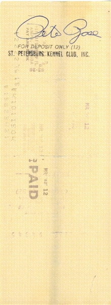 Pete Rose Signed 1982 MLBPA Phillies Paycheck (JSA)