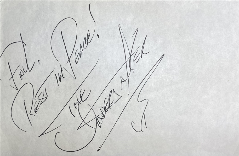 The Undertaker Vintage Signed & "Rest in Peace" Inscribed 4" x 6" Album Page (Third Party Guaranteed)