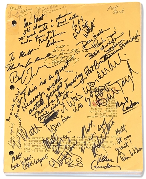 Matt Clarks Impossibly Rare Multi-Signed & Production Used "Back to the Future III" Script (18 Sigs)(ACOA LOA)