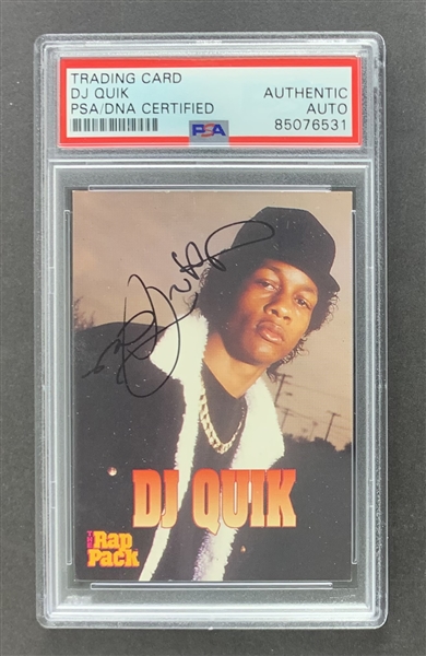 DJ Quik Signed 1991 Premiere Rap Pack #26 Trading Card (PSA/DNA Encapsulated)