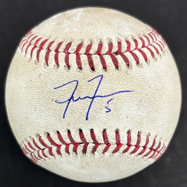 Freddie Freeman Signed & Game Used OML Baseball from 03-29-2024 Game vs. Cardinals :: Ball Pitched to Freeman (PSA & MLB Holo)