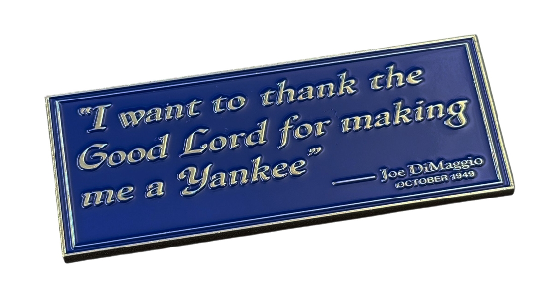 Joe DiMaggio Yankee Stadium Sign Challenge Coin