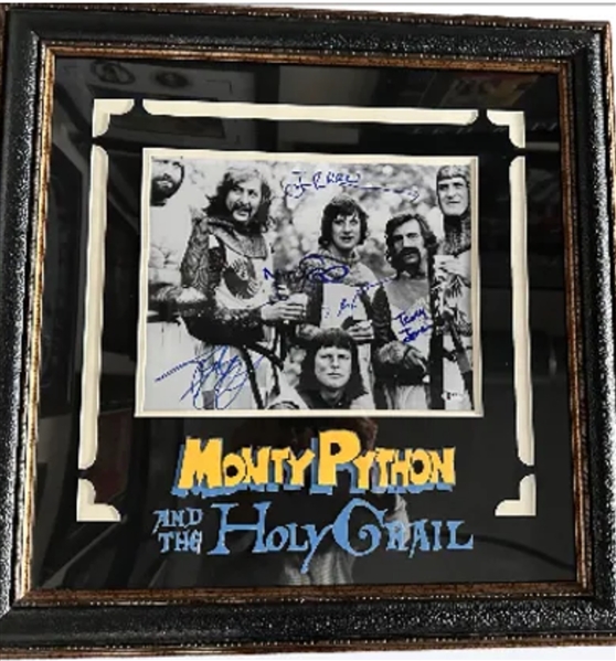 Monty Python Multi-Signed 11" x 14" Photo in Framed Display w/ Cleese, Palin, & More! (5 Sigs)(Beckett/BAS LOA)