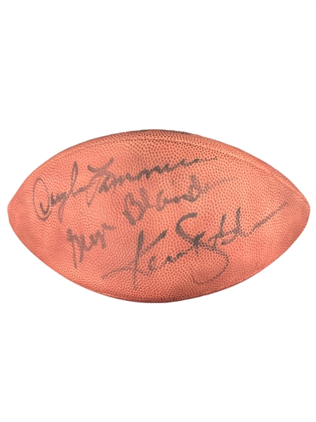 Ken Stabler, Daryle LaMonica, George Blanda, & Jim Plunkett Signed Wilson Football (Third Party Guaranteed)