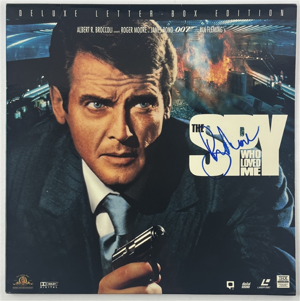 007: Roger Moore Signed "The Spy Who Loved Me" LaserDisc Cover (Beckett/BAS)