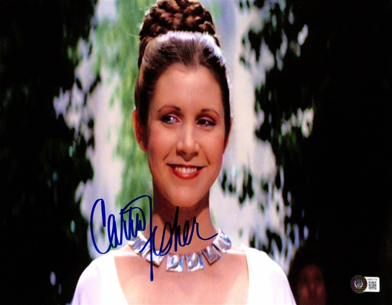 Star Wars: Carrie Fisher Signed 11" x 14" Photo (Beckett/BAS)(Grad Collection)