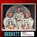 Apollo 11: Neil Armstrong, Michael Collins, & Edwin Aldrin Signed 8" x 10" NASA Photo (JSA & Beckett/BAS LOAs)