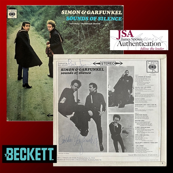 Simon & Garfunkel UBER RARE & Stunning VINTAGE Signed "Sounds of Silence" Record Album - Only Authentic Vintage Example Weve Ever Seen! (Beckett/BAS & JSA LOAs)