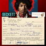 Jimi Hendrix Impossibly Rare Handwritten & Signed 1970 Londonderry Hotel Registration Card with Full "James Hendrix" Autograph (Beckett/BAS & Tracks UK LOAs)