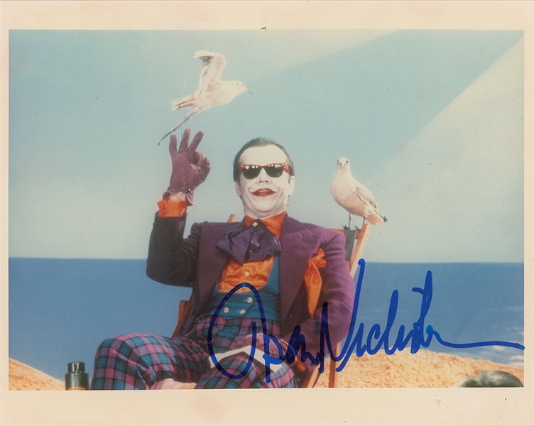 Jack Nicholson Superb In-Person Signed Photograph as "The Joker" from Batman (ex. John Brennan Collection)