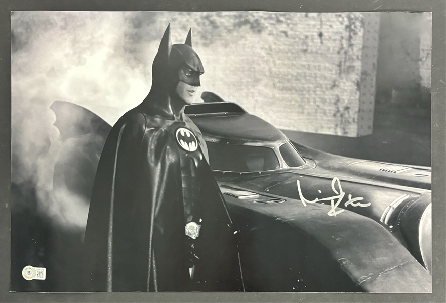 Michael Keaton Signed 12" x 18" Batman Photo (Beckett/BAS LOA)