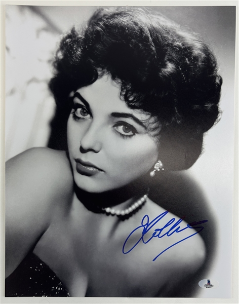 Joan Collins Signed 11" x 14" B&W Portrait Photo (Beckett/BAS)