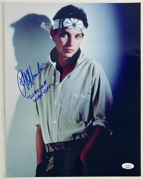 Karate Kid: Ralph Macchio Signed & "Wax-On Wax-Off" Inscribed 11” x 14” Photo (JSA)