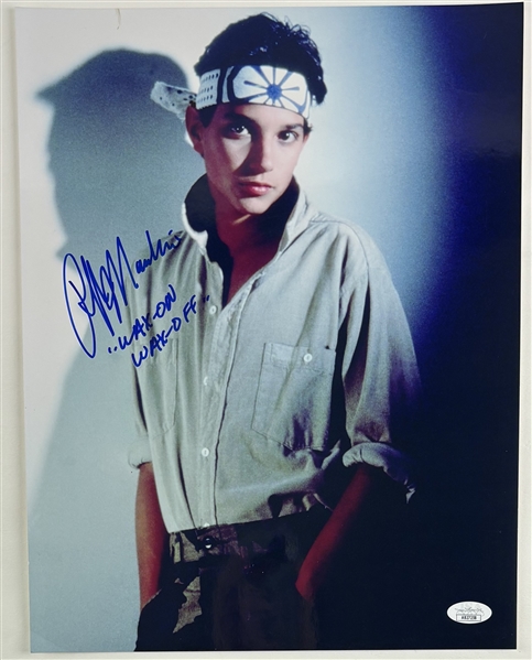 Karate Kid: Ralph Macchio Signed & "Wax-On Wax-Off" Inscribed 11” x 14” Photo (JSA)