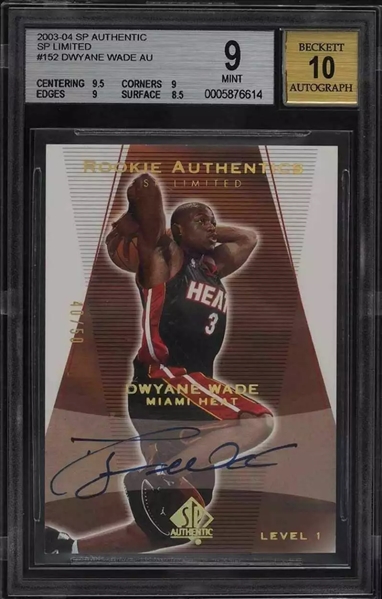 2003-04 SP Authentic SP Dwyane Wade Signed Ltd. Ed. Rookie Card w/ Mint 9 & Gem Mint 10 Grades (BGS Encapsulated)