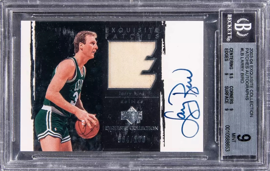 2003 Larry Bird Signed Ltd. Ed. Exquisite Collection Trading Card (BGS 9)(Beckett/BAS Encapsulated)