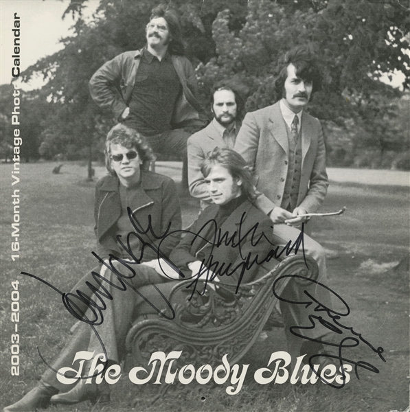 The Moody Blues Group Signed Calendar (3 Sigs)(ACOA)