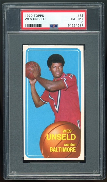 1970 Topps #72 Graded Cards Wes Unseld Lot of Three (3) ( EX-MT 6  & NM 7)  (PSA Encapsulated)