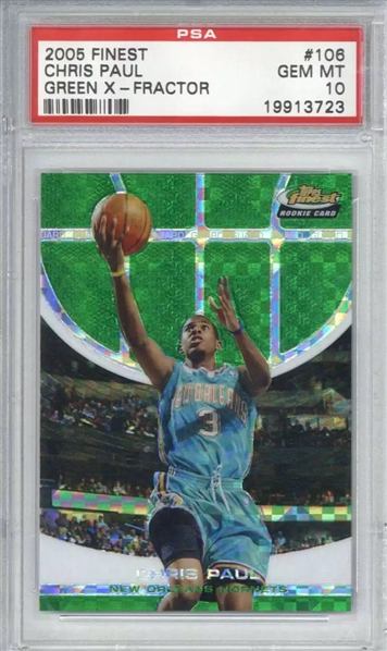 2005 Topps Finest 106 Chris Paul Green X-Fractor /69 PSA 10 (PSA Encapsulated)